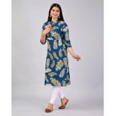 MAUKA Rayon Printed Straight Womens Kurti - Blue ( Pack of 1 ) - None