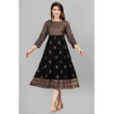 Smien - Black Rayon Womens Anarkali Kurti ( Pack of 1 ) - None