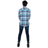 Radprix 100% Cotton Regular Fit Checks Full Sleeves Mens Casual Shirt - Light Blue ( Pack of 1 ) - None