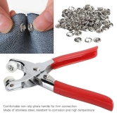 KIT & CO Stainless Steel Grommet Eyelet Setting Pliers Tool for Bag Shoes Leather Belt Cloth Easy Press Button Snap Fastener Pile Clipper Hand Tool for Clothing Sewing and Crafting Revat Machine