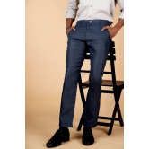 Men Regal Blue Hemp Trousers