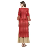 KSUT Maroon Rayon Straight Kurti - XL