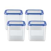 Milton Stacko 360 degree Plastic Storage Container (8) Set of 4, 4.13 Litres Each, Blue | Storage Jar | Air Tight | Kitchen Organiser | Container Set | Refrigerator Safe | BPA Free | Stackab