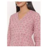 miravan Pink Cotton Anarkali Kurti - 3XL