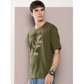 Dillinger Cotton Oversized Fit Printed Half Sleeves Mens T-Shirt - Olive ( Pack of 1 ) - None