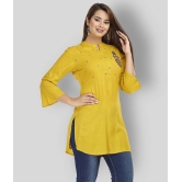 JC4U - Yellow Rayon Womens Straight Kurti - M