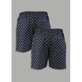 Navy Cotton Mens Boxer- ( Pack of 2 ) - None