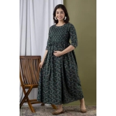 PALANI-HUB Women Maternity/Nursing Nighty  (Dark Green)