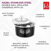 FnS Stainless Steel Double Wall Insulated Designer Casserole with Lid