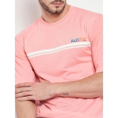 AUSTIZ - Melange Pink Cotton Blend Regular Fit Mens T-Shirt ( Pack of 1 ) - None