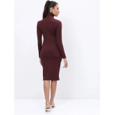 Ketch Polyester Solid Midi Womens Bodycon Dress - Brown ( Pack of 1 ) - None