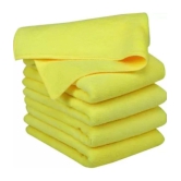 INGENS - Yellow 250 GSM Microfiber Cloth For Automobile ( Pack of 5 )