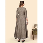 Vbuyz - Brown Cotton Blend Womens Anarkali Kurti ( Pack of 1 ) - None