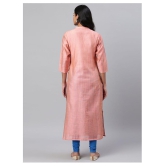 KSUT Peach Silk Straight Kurti - L