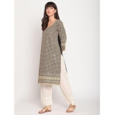 Queenley - Beige Cotton Women's Straight Kurti ( Pack of 1 ) - 3XL