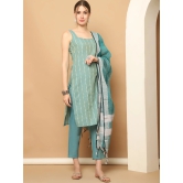 Green Dobby Kurta with pallazos dupatta set-XL / Green