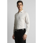 Men Cream Regular Fit Formal Full Sleeves Formal Shirt