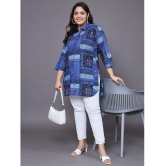 Tissu Cotton Printed Straight Womens Kurti - Blue ( Pack of 1 ) - None