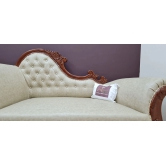 Lush Teak Wood Handcrafted Deewan Chaise Lounge-Brown