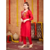 Aarika Red Silk Girls Kurta and Pant Set ( Pack of 1 ) - None