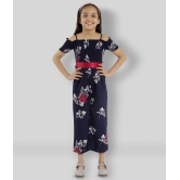 Kids Cave - Navy Blue Crepe Girls Jumpsuit ( Pack of 1 ) - None