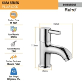 Kara Pillar Tap Brass Faucet- by Ruhe®