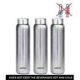 Milton Aqua 1000 Stainless Steel Water Bottle, Set of 3, 950 ml, Silver - Silver