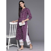 Varanga Cotton Printed Straight Womens Kurti - Purple ( Pack of 1 ) - None