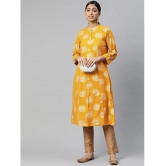 SVARCHI - Yellow Cotton Womens Front Slit Kurti ( Pack of 1 ) - None