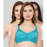 KYODO - Multicolor Cotton Blend Non - Padded Women's Everyday Bra ( Pack of 3 ) - 40B