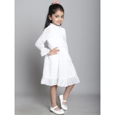 MINI & MING Girls Mock Neck Bell Sleeves Georgette Fit & Flare Dress