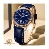 DoubleRun Blue Leather Analog Mens Watch