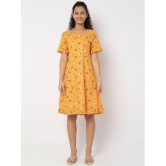 Smarty Pants - Mustard Cotton Womens Nightwear Night Dress ( Pack of 1 ) - None