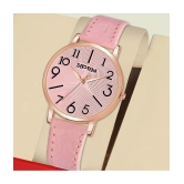 Septem Pink Leather Analog Womens Watch