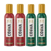 ST.JOHN Cobra No Gas True Men 100ml*2 & Real Men 100ml*2 Deodorant Spray for Men (400ml) - Pack of 4