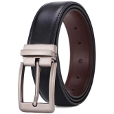 Loopa - Black Faux Leather Mens Reversible Belt ( Pack of 1 ) - None