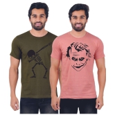 ferocious - Olive Cotton Regular Fit Men's T-Shirt ( Pack of 2 ) - None