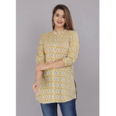 JC4U - Yellow Cotton Flex Womens Straight Kurti ( Pack of 1 ) - None