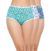 Clovia Multicolor Clovia Panty Cotton Printed Womens Hipster ( Pack of 3 ) - None