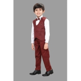 DKGF Fashion - Maroon Cotton Blend Boys Shirt & Pants ( Pack of 1 ) - None