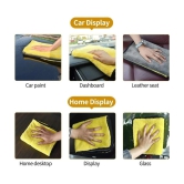 Auto Hub Yellow 800 GSM Microfiber Cloth For Automobile ( Pack of 5 )