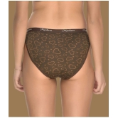 Madam - Brown panty Cotton Printed Womens Bikini ( Pack of 1 ) - None