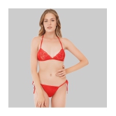 SELETA - Red Assorted Cotton Lycra Women's Bra & Panty Set ( Pack of 2 ) - None