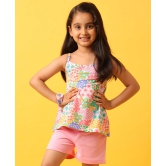 FLOWERS SUMMER STRAPPY GIRLS TOP - PINK-10-12 YEARS / 1N / pink