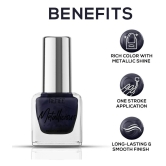 RENEE Metallicious Nail Paint - Navy Nebula, Quick Drying, Metallic Finish, Long Lasting, 10ml