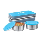 MILTON New Mini Lunch Insulated Tiffin Set of 2 (280 ml Each) with Jacket Cyan