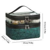 Multifunction Double Transparent Cosmetic Bag-Green