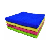 SOFTSPUN Microfiber Car Cleaning & Polishing Towel Cloth 40x40 Cm Pack of 4 Multi-color 340 GSM