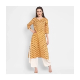 Antaran Cotton Printed Straight Womens Kurti - Yellow ( Pack of 1 ) - None