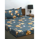 Bombay Dyeing Mimosa 164 GSM Microfiber Grey Floral Double Bedsheet with 2 Pillow Covers